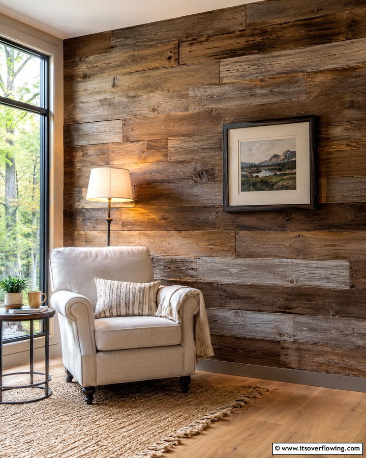 Organic Reclaimed Wall - 30 Rustic Barnwood Accent Wall Ideas to Transform Your Space
