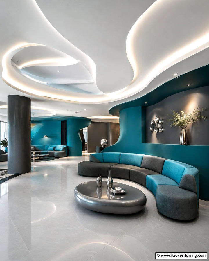 Organic Shape Accents - 30 Accent Ceiling Ideas to Elevate Your Space