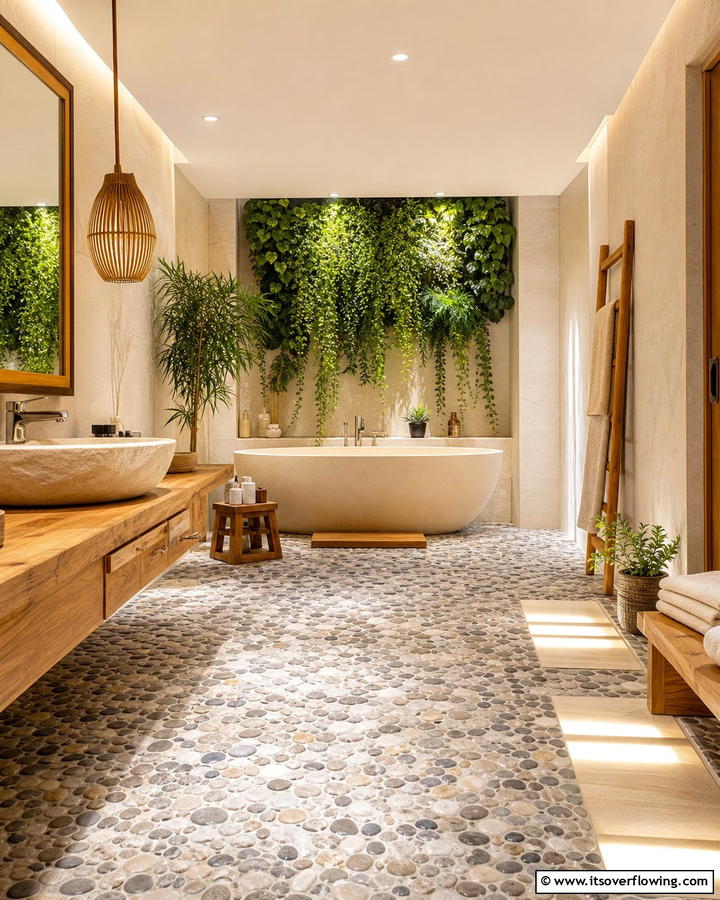 Organic Zen Escape - 21 Luxury Bathroom Ideas for a Spa-Like Retreat
