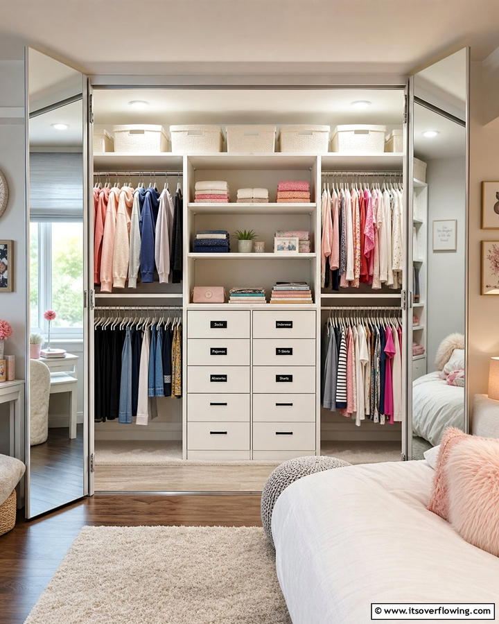 Organized Closet Systems - 30 Tween Bedroom Ideas for Fun and Age-Appropriate Style