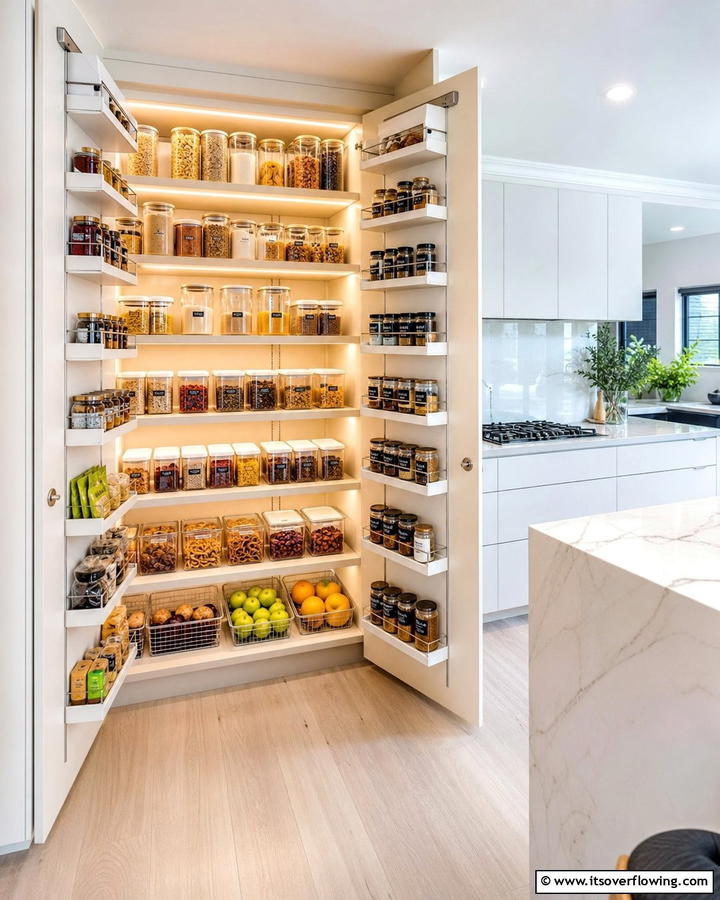 Organized Pantry Systems - 21 Minimalist Kitchen Ideas for Clean & Functional Spaces