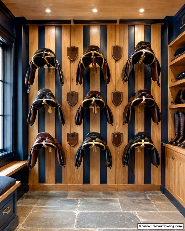 Organized Saddle Wall - 30 Functional Tack Room Organization Solutions