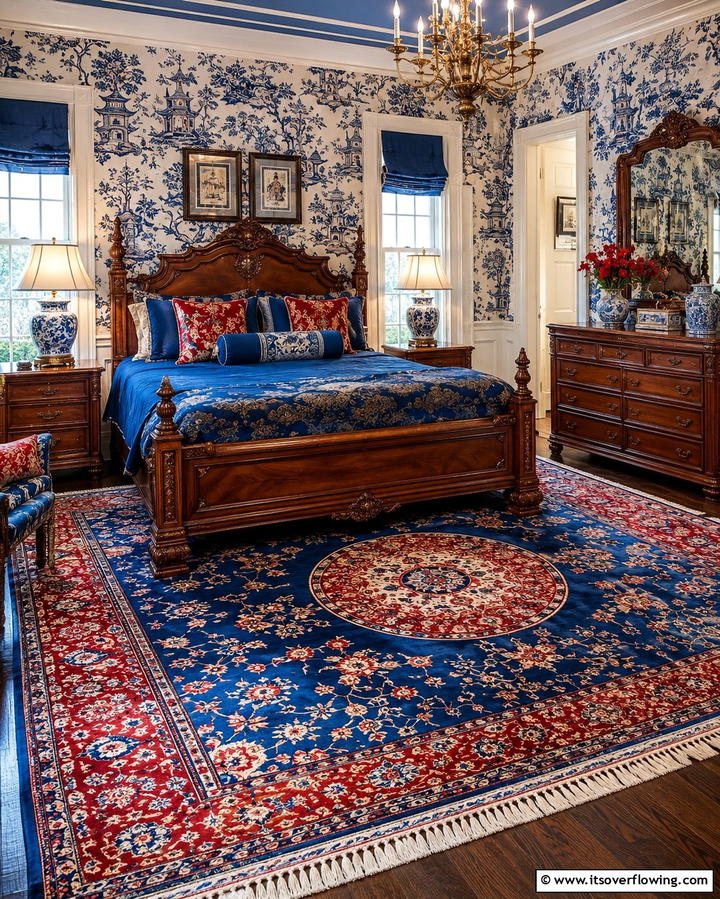 Oriental Rugs - 25 Chinoiserie Bedroom Ideas for an Exotic Touch
