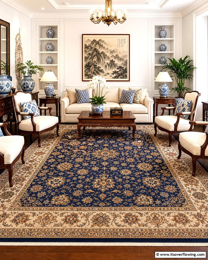 Oriental Rugs for Warmth and Texture - 20 Chinoiserie Living Room Ideas for Timeless Style