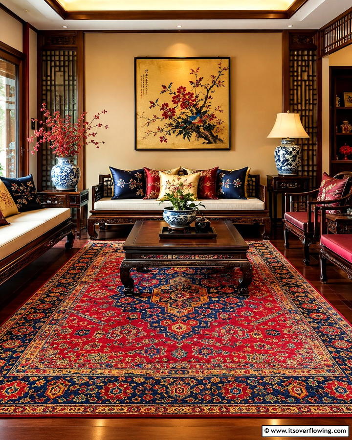 Oriental Rugs - 25 Asian Living Room Ideas for a Zen Atmosphere