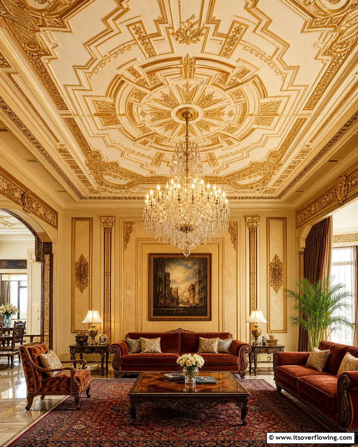 Ornamental Ceiling Designs - 25 Vintage 1930s Living Room Design Ideas for Nostalgia