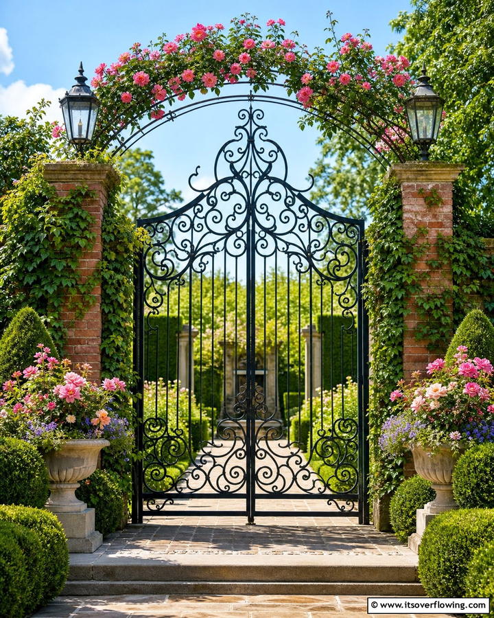 Ornamental Iron Gate Divider - 30 Garden Divider Ideas for Functional Outdoor Spaces