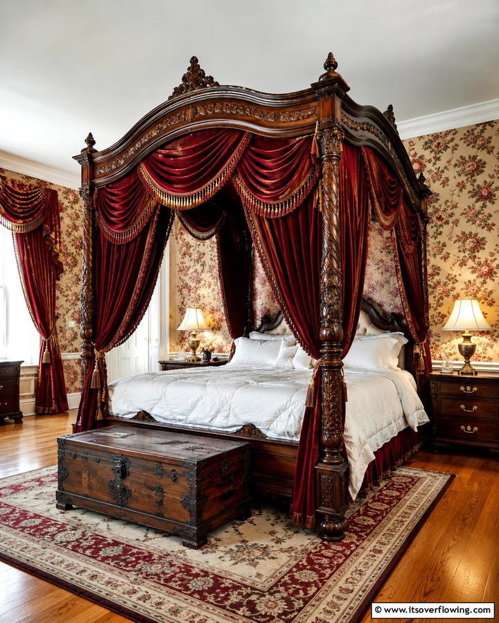 Ornate Canopy Beds - 25 Victorian Bedroom Ideas for Timeless Elegance