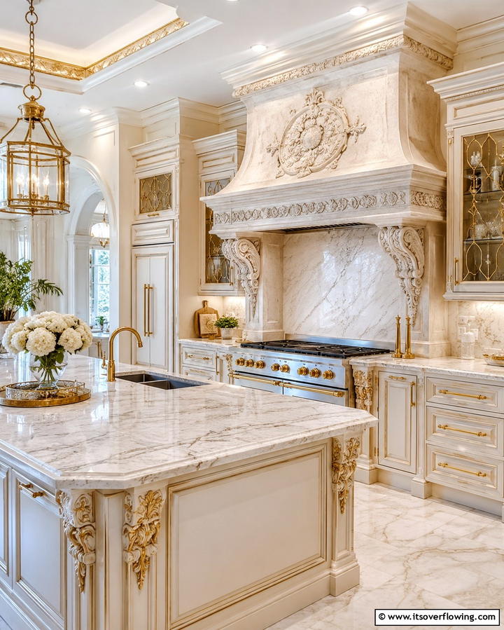 Ornate Carved Range Hoods - 25 Range Hood Ideas to Upgrade Your Kitchen Design