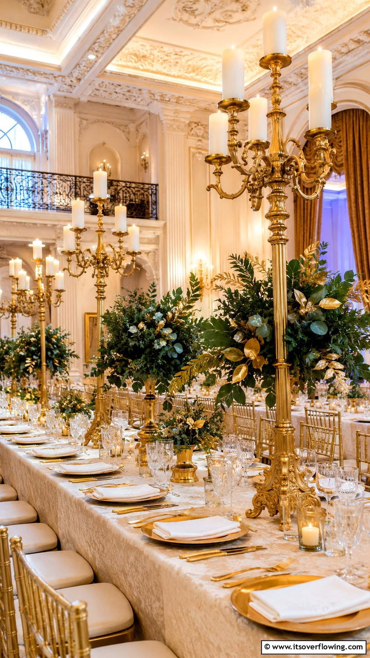 Ornate Centerpieces and Candlelight - 30 Bridgerton Wedding Ideas for Regency-Inspired Celebrations