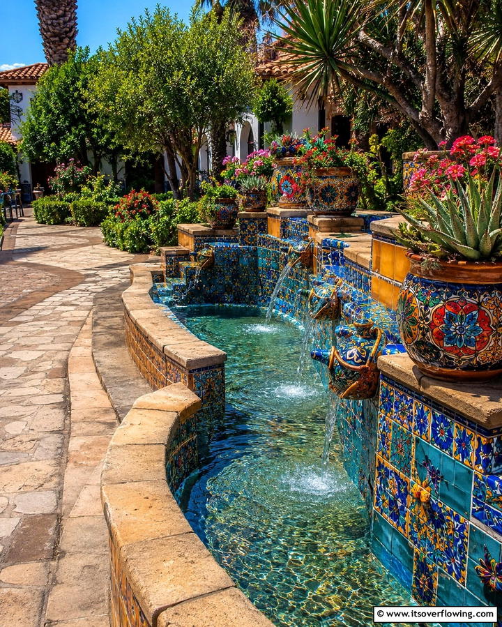 Ornate Ceramic Feature Pond - 30 Backyard Pond Ideas for Serene Water Features