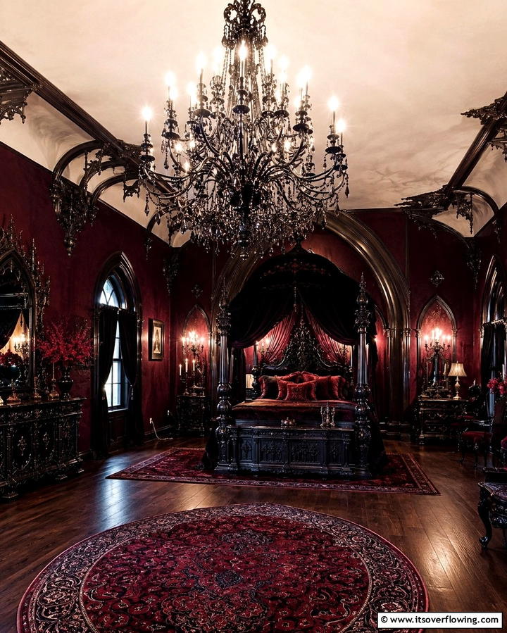 Ornate Chandeliers - 20 Vampire Bedroom Ideas for a Dark and Mysterious Vibe