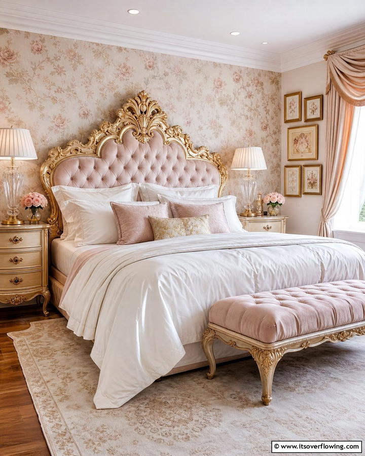 Ornate Headboard - 20 Blair Waldorf Bedroom Ideas- Chic & Elegant Styles