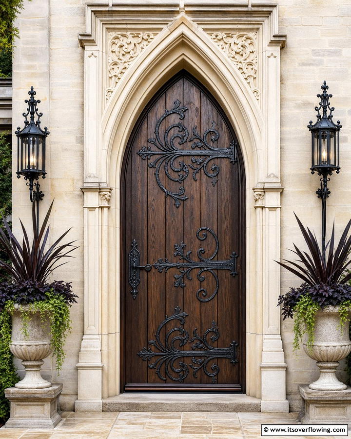 Ornate Hinges - 20 Gothic Front Door Ideas to Enhance Your Home