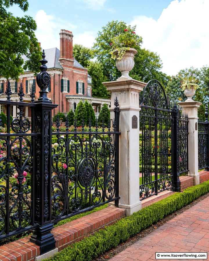 Ornate Iron Privacy Fence - 21 Privacy Fence Designs for Secure & Stylish Property Borders