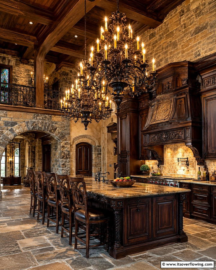 Ornate Lighting Fixtures - 30 Gothic Kitchen Ideas for Dramatic Dark Aesthetic Spaces