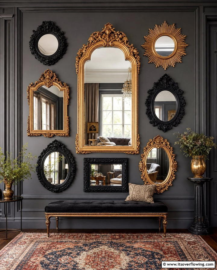 Ornate Mirror Frames - 25 Gothic Living Room Ideas for a Dramatic Space