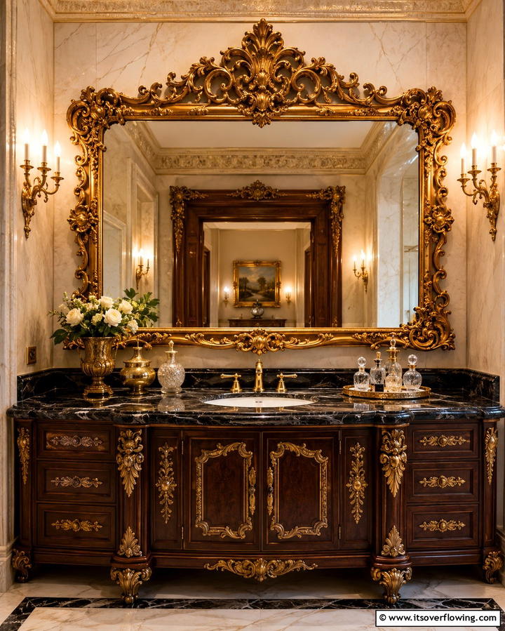 Ornate Mirrors - 25 Gothic Bathroom Ideas for a Dramatic and Stylish Space