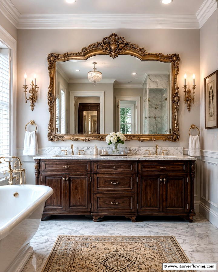 Ornate Mirrors for a Decorative Statement - 25 Traditional Bathroom Ideas for Timeless Elegance