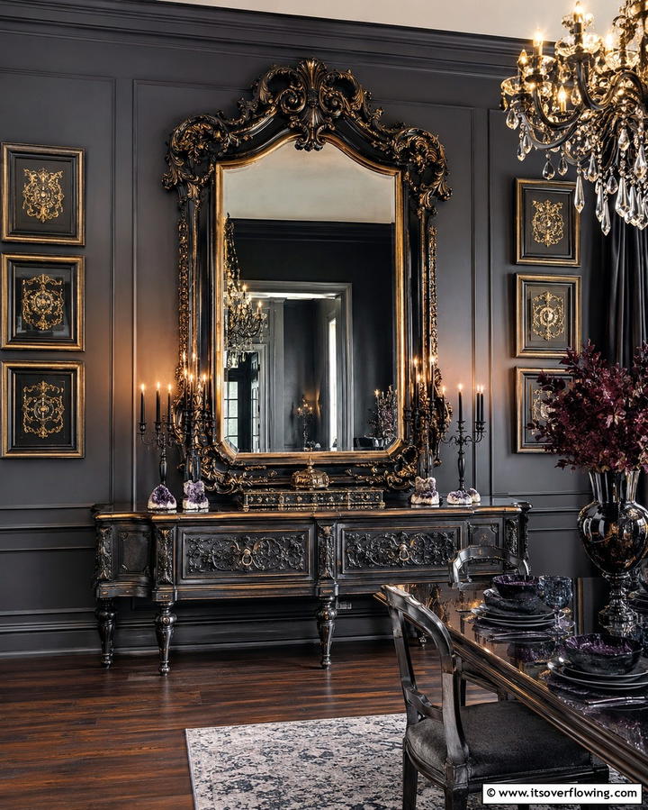 Ornate Mirrors with Intricate Frames - 25 Gothic Boho Decor Ideas for a Unique and Eclectic Style