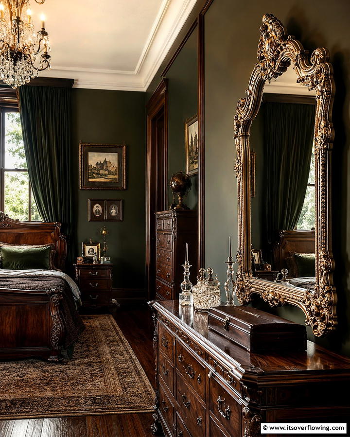 Ornate MirrorsOne - 30 Dark Academia Bedroom Designs for a Scholarly Aesthetic