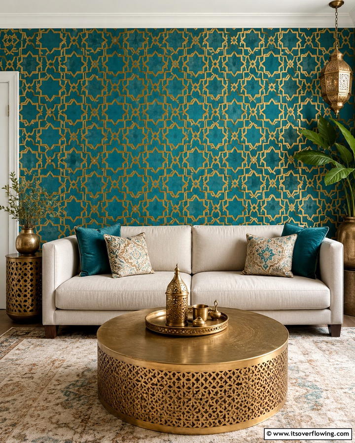 Ornate Moroccan Wall Stencils - 25 Moroccan Themed Bedroom Ideas for an Exotic Escape