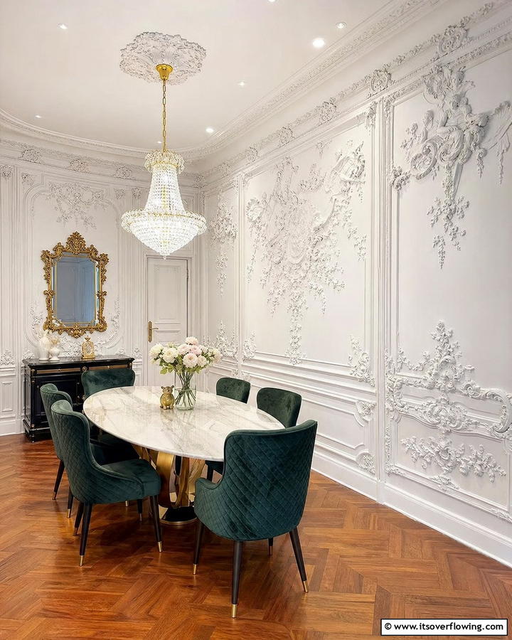 Ornate Patterned Plaster Walls - 30 Wall Covering Ideas to Transform Your Interior Design