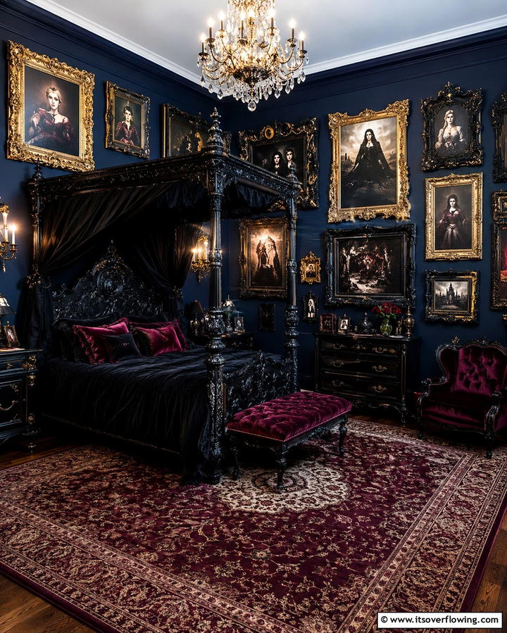 Ornate Picture Frames - 20 Vampire Bedroom Ideas for a Dark and Mysterious Vibe