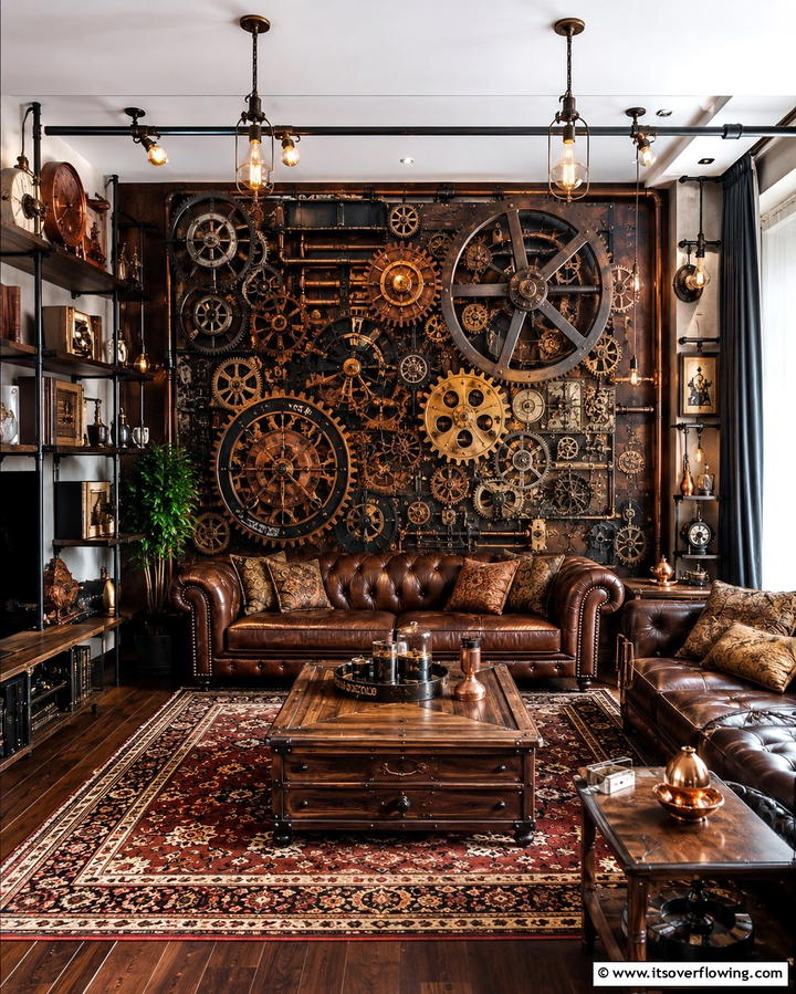 Ornate Victorian Rugs - 20 Steampunk Living Room Ideas for Unique Decor