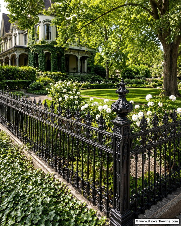 Ornate Victorian Style Corner Fence - 30 Innovative Corner Fence Solutions for Yard Boundaries