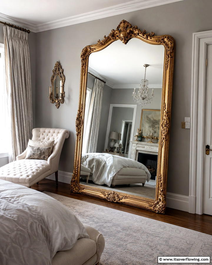 Ornate Wall Mirrors - 30 French Bedroom Decor Ideas for Elegant European Style