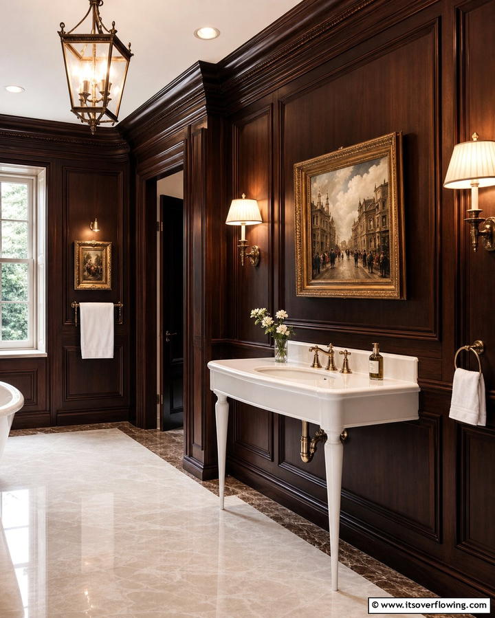 Ornate Wall Paneling - 25 Victorian Bathroom Ideas for a Luxurious Retreat