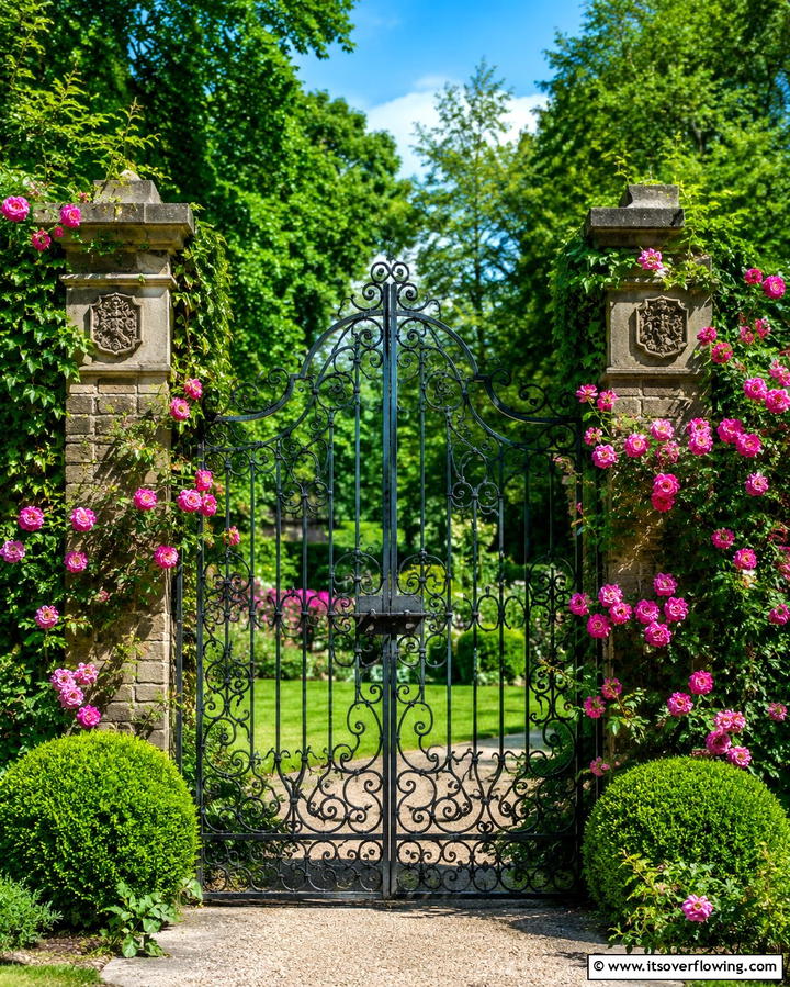 Ornate Wrought Iron Gate - 25 Metal Garden Gate Ideas to Enhance Your Outdoor Space