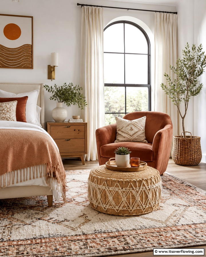 Ottoman and Pouf Pairing - 25 Bedroom Seating Area Ideas for Comfort and Style