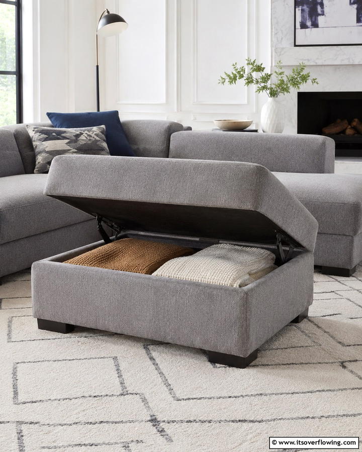 Ottoman with Storage - 25 Creative Blanket Storage Ideas for Cozy Homes