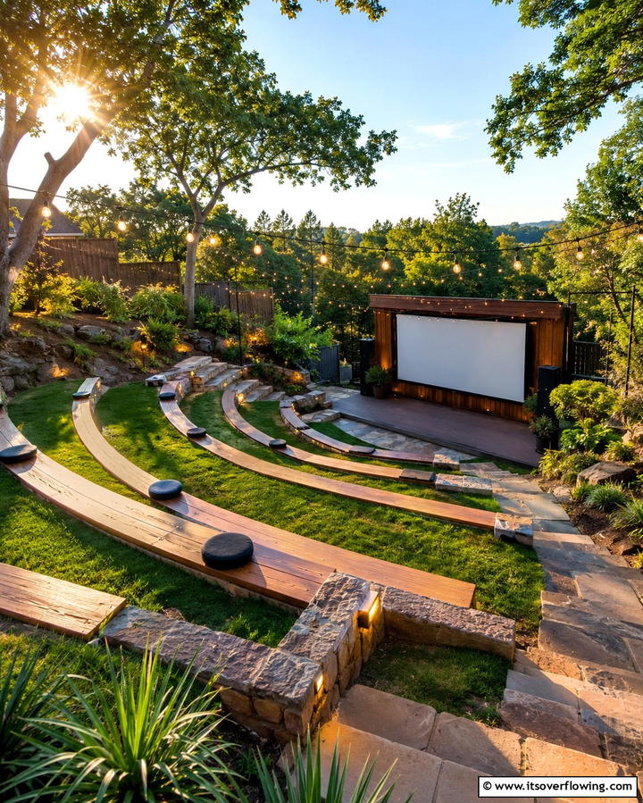 Outdoor Amphitheater SeatingExact - 25 Down Sloped Backyard Ideas for a Unique Outdoor Space
