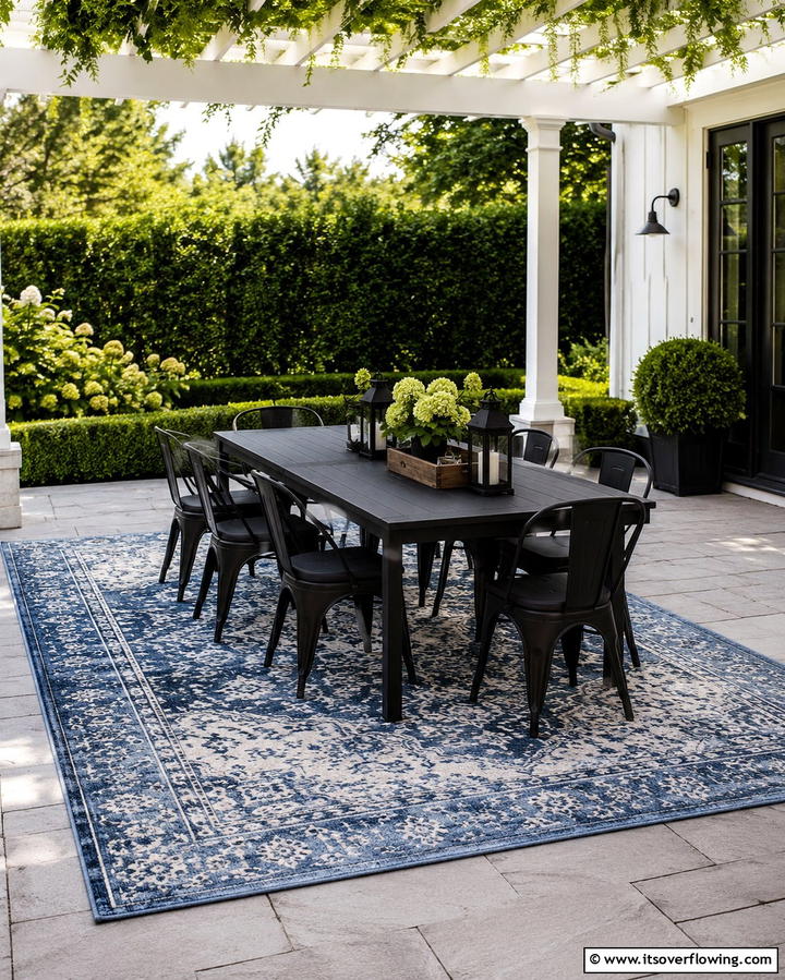Outdoor Area RugOne - 30 Farmhouse Patio Ideas for Rustic Outdoor Relaxation