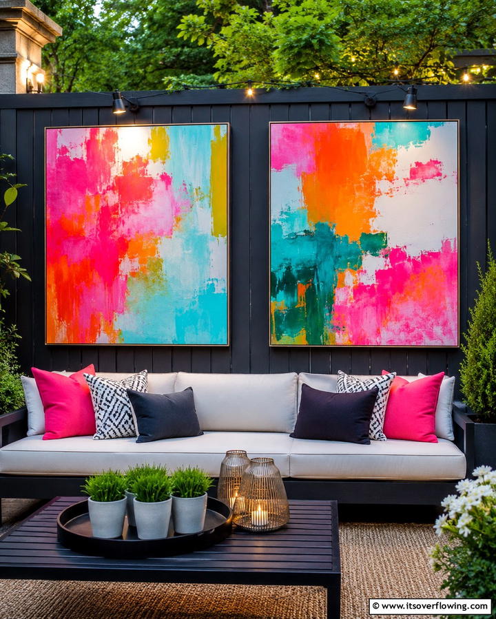 Outdoor Art Display - 25 Townhouse Patio Ideas for Small Outdoor Spaces