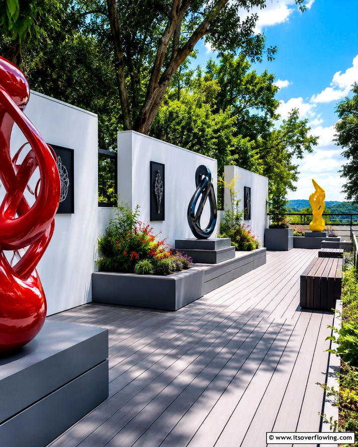 Outdoor Art Gallery Deck - 30 Platform Deck Ideas to Elevate Your Backyard Design
