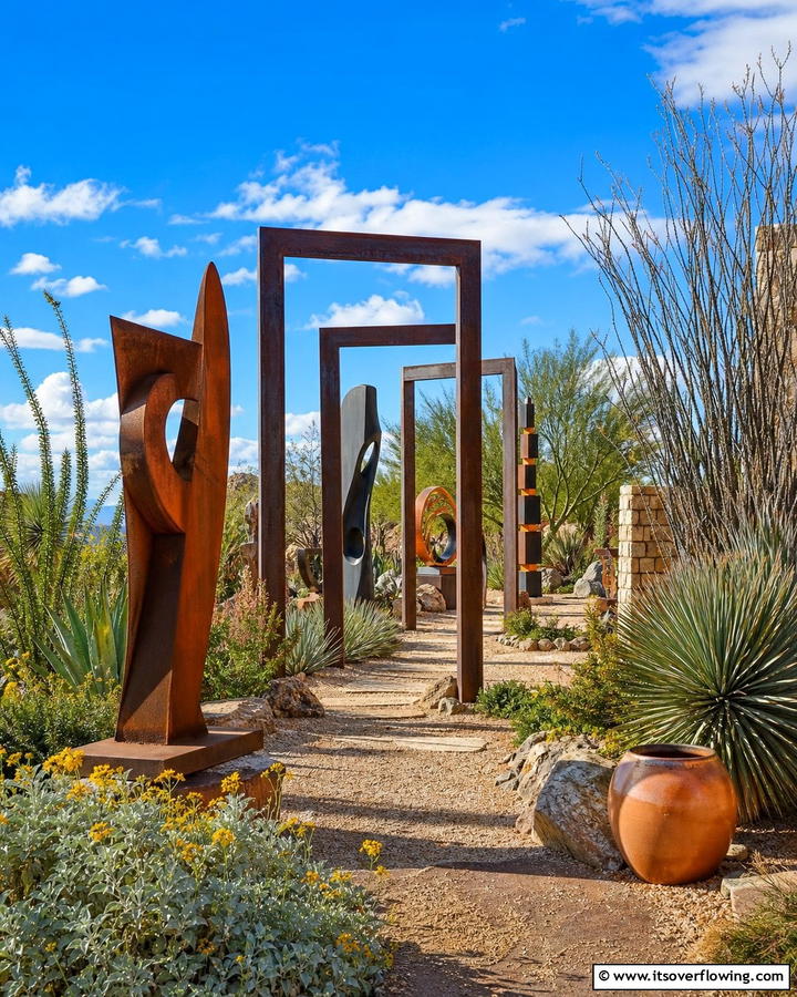 Outdoor Art Installation Garden - 30 Desert Landscape Ideas for Low-Water Gardens