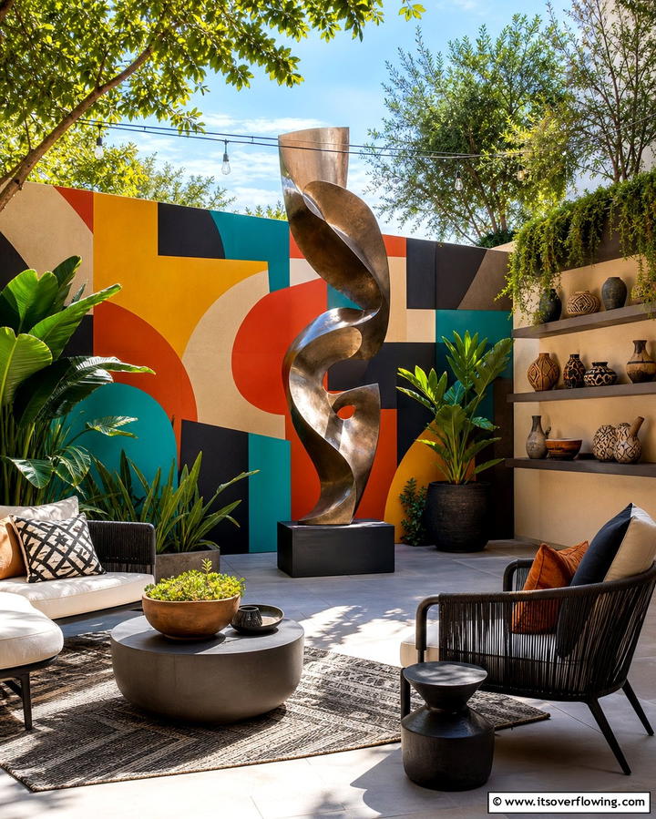 Outdoor Art Installations - 21 Small Patio Design Ideas to Create an Outdoor Oasis