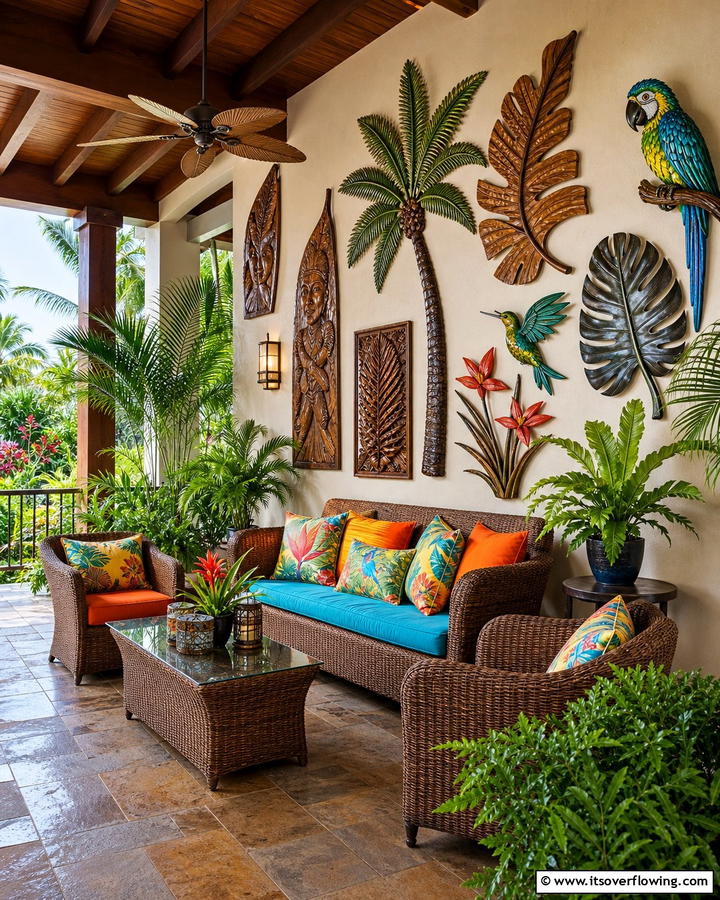 Outdoor Art or Wall Decor - 20 Lanai Porch Ideas- Tropical Outdoor Living