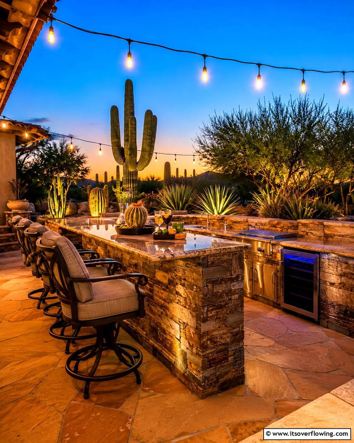 Outdoor Bar Area - 25 Arizona Backyard Ideas for Desert Landscapes