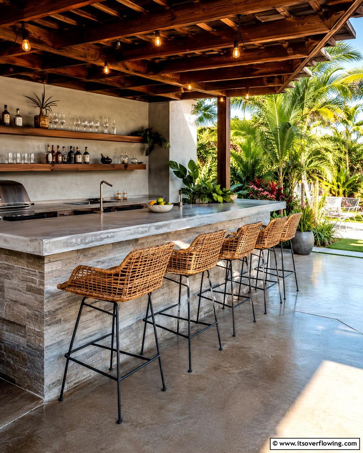 Outdoor Bar Seating - 20 Summer Kitchen Ideas to Refresh Your Space
