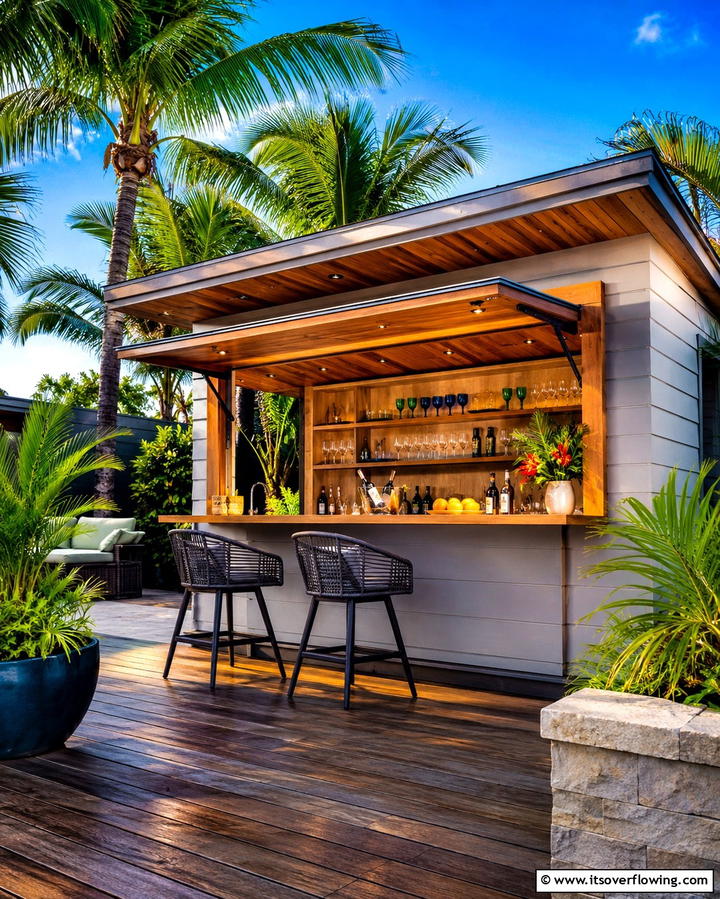Outdoor Bar Shed - 25 Wood Shed Ideas for Functional and Stylish Storage