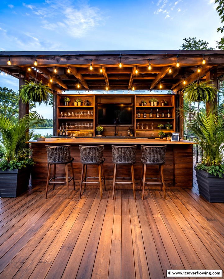Outdoor Bar Station - 25 Deck Decorating Ideas for a Stunning Outdoor Space