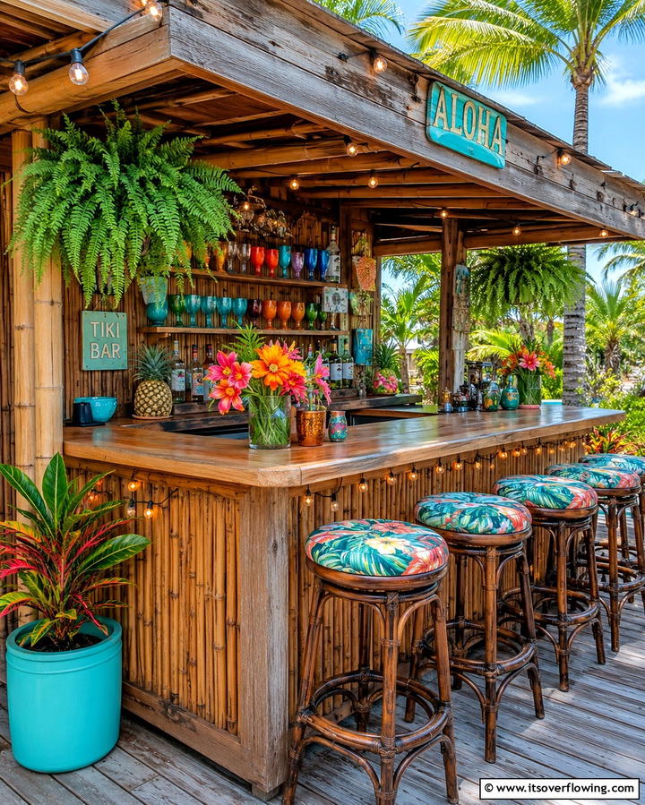 Outdoor Bars for Entertaining - 20 Tropical Backyard Ideas for a Lush Oasis