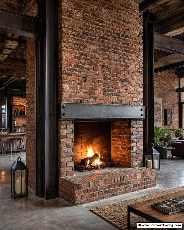 Outdoor Brick Fireplace Retreat - 25 Rustic Brick Fireplace Ideas to Warm Up Your Home