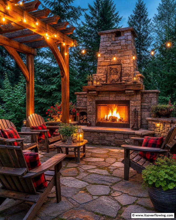 Outdoor Cabin Fireplace - 25 Cozy Cabin Fireplace Ideas for a Warm Retreat