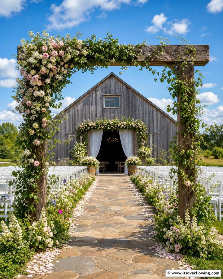 Outdoor Ceremony Integration - 21 Barn Wedding Ideas for a Rustic and Romantic Celebration